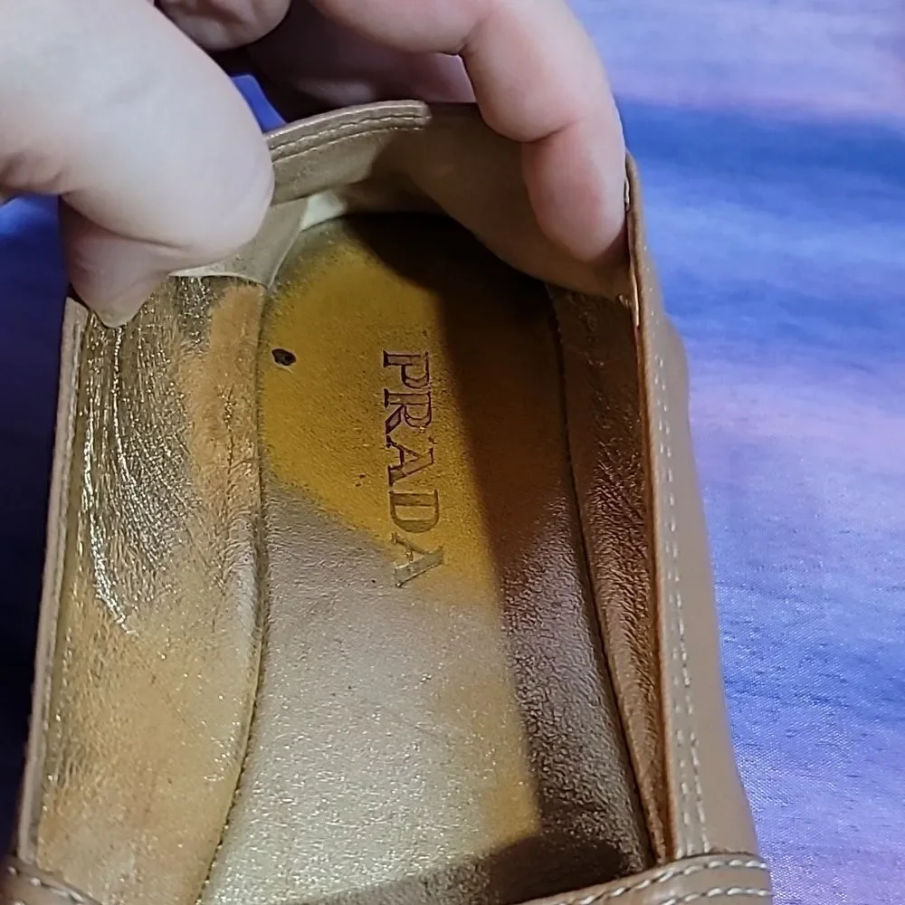 Prada Espadrilles With Bow - Beige Leather Size EU 37.5